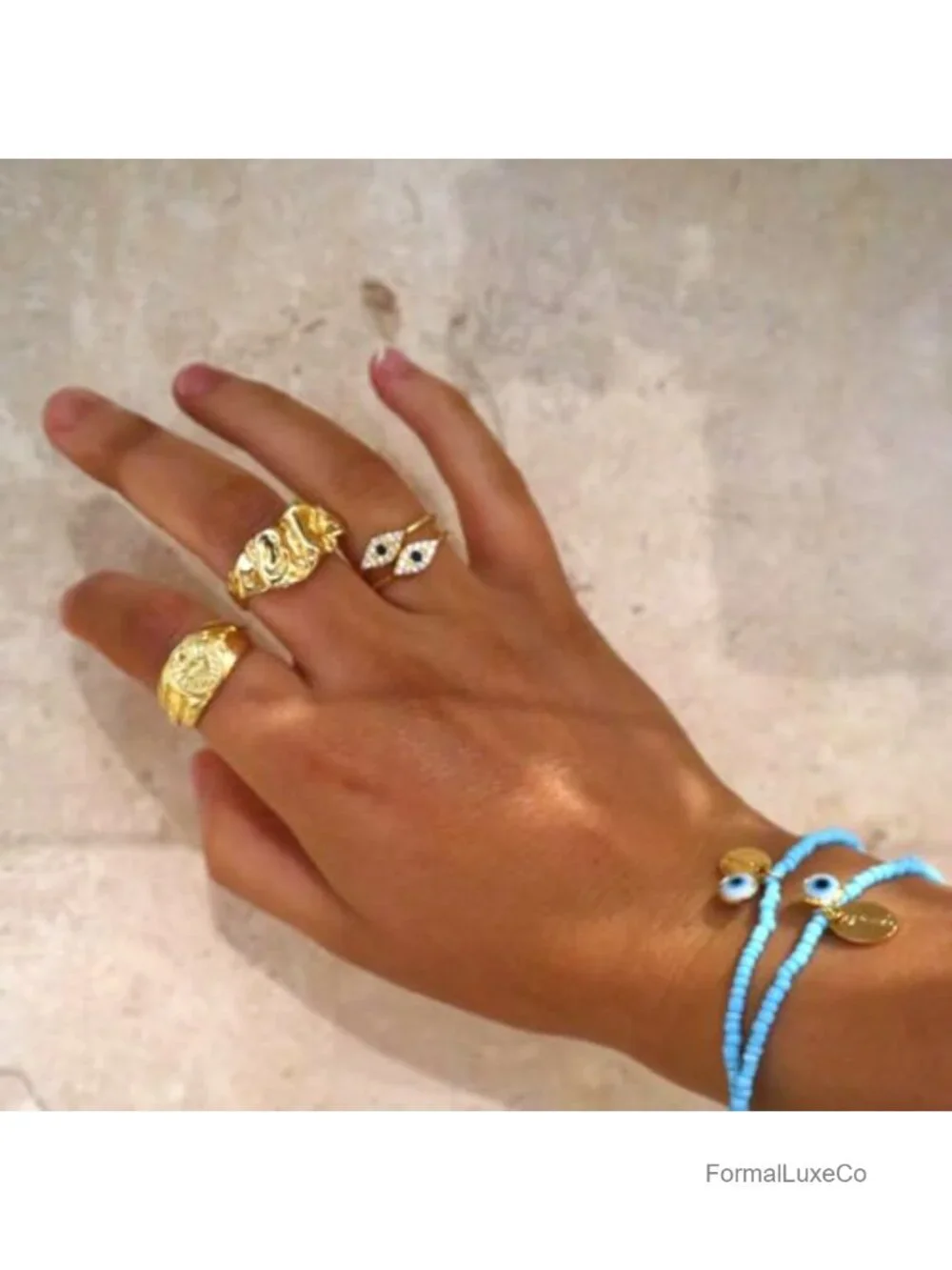 18k Gold Plated Adjustable Circle Ring CZ Stacking Knuckle Rings